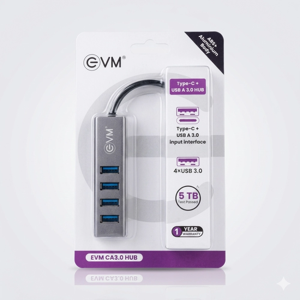 EVM Type-C + USB to USB 3.0 Hub 4 Port (CA3.0-HUB) (A1666)