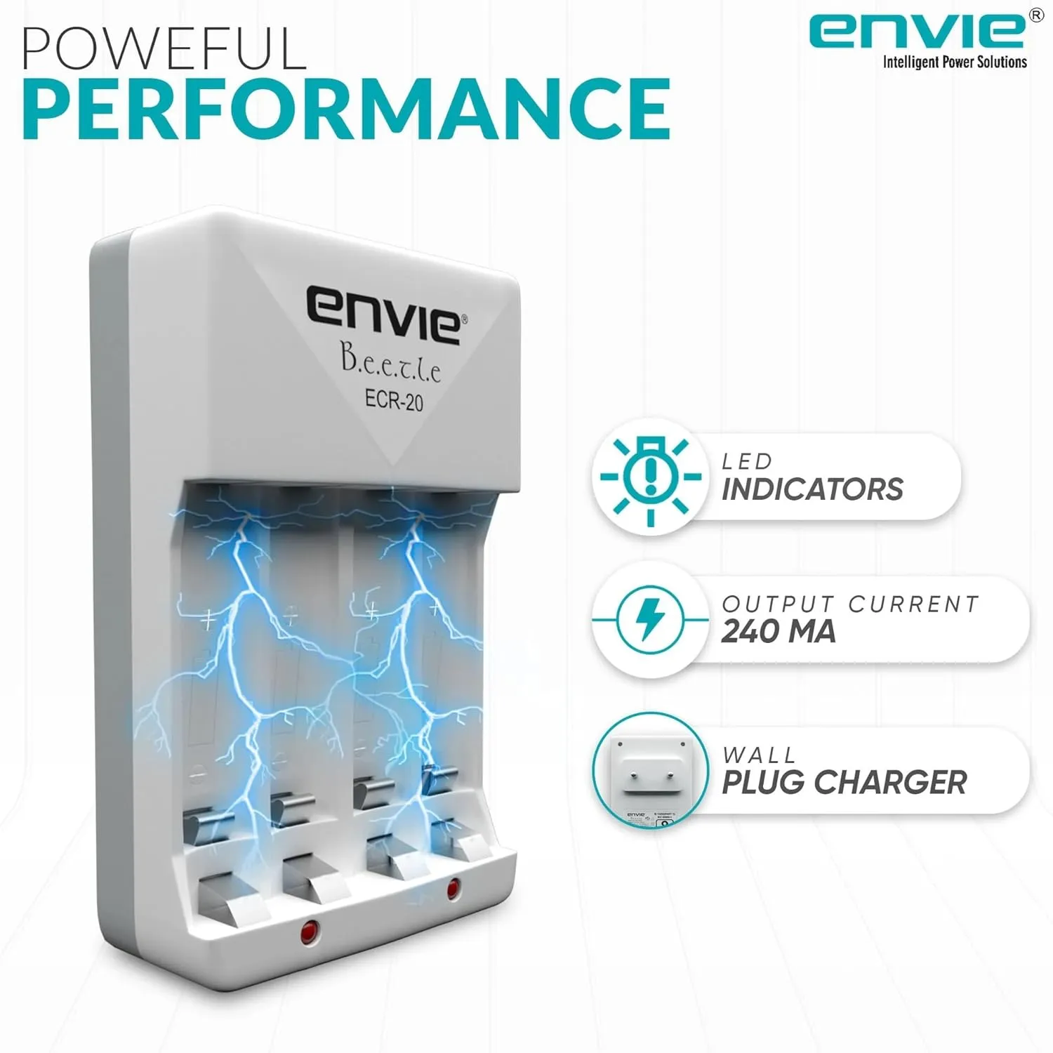 ENVIE Charger for AA & AAA Rechargeable Batteries (ECR-20) view 5
