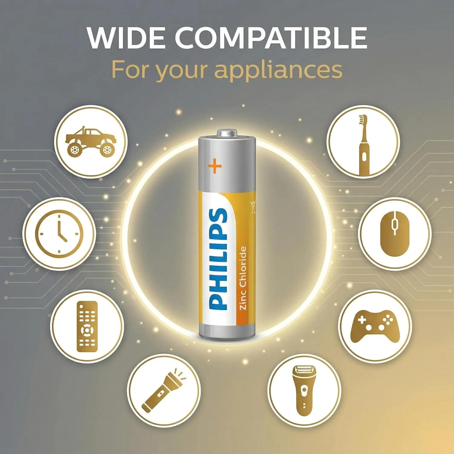 PHILIPS AA Zinc Chloride Batteries (Pack of 10) view 3