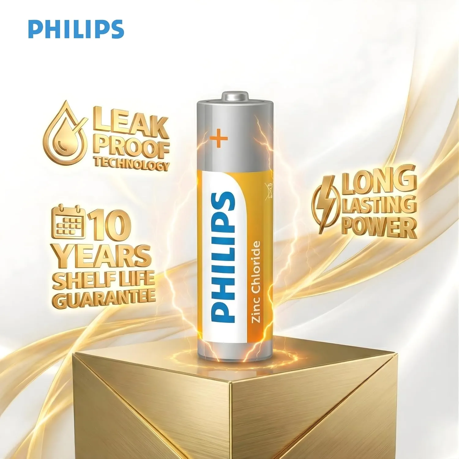 PHILIPS AA Zinc Chloride Batteries (Pack of 10) view 5