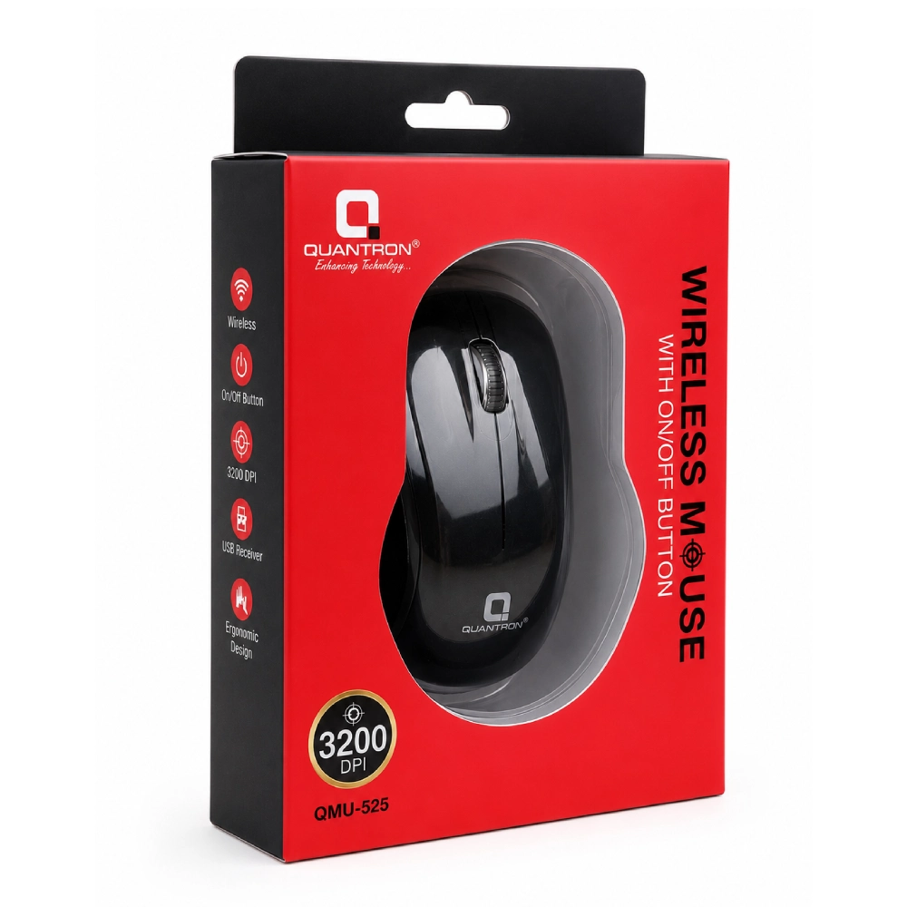 Quantron Wireless Mouse Black QMU-525