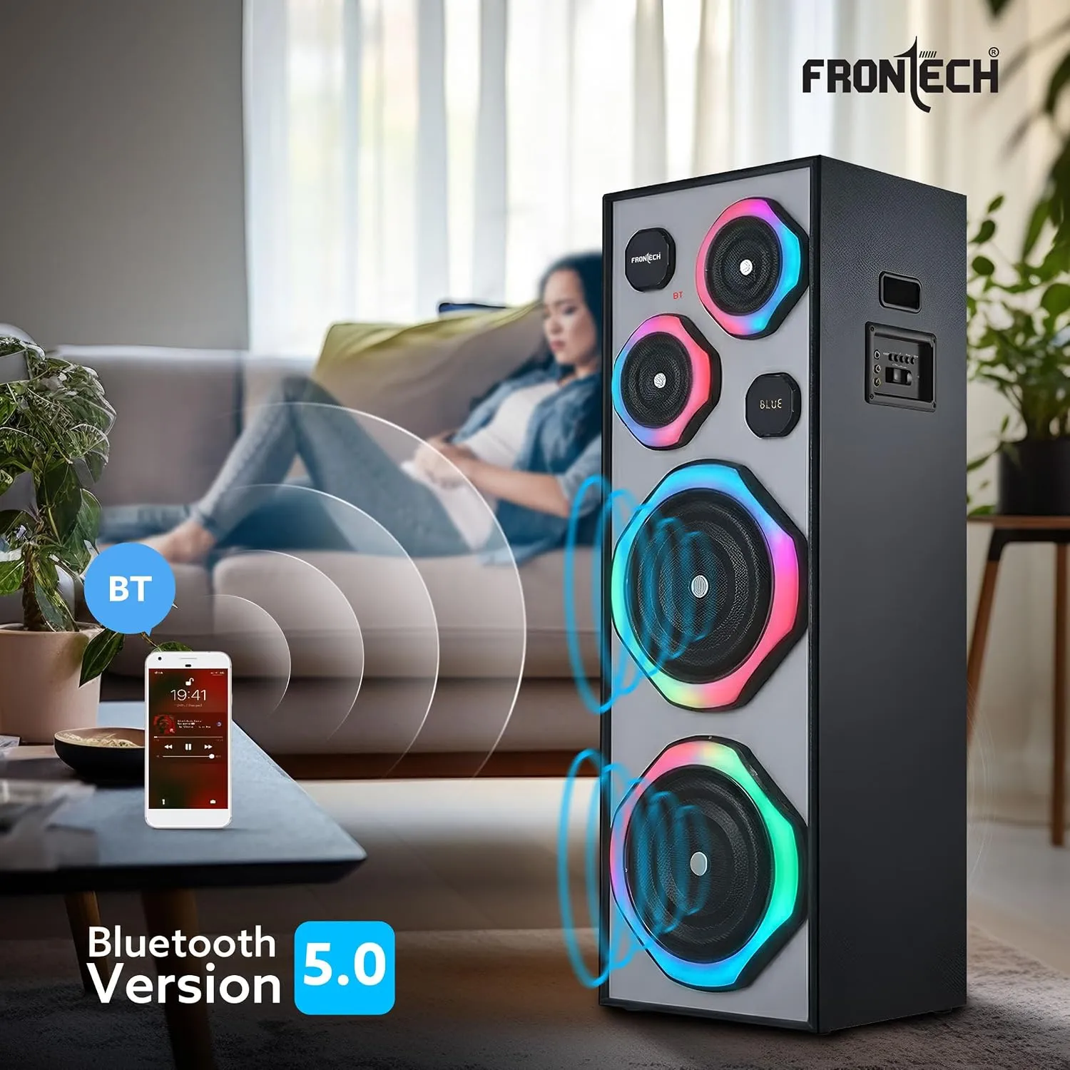 Frontech Bluetooth Tower Speaker with Mic 260W (SW-0169) view 2
