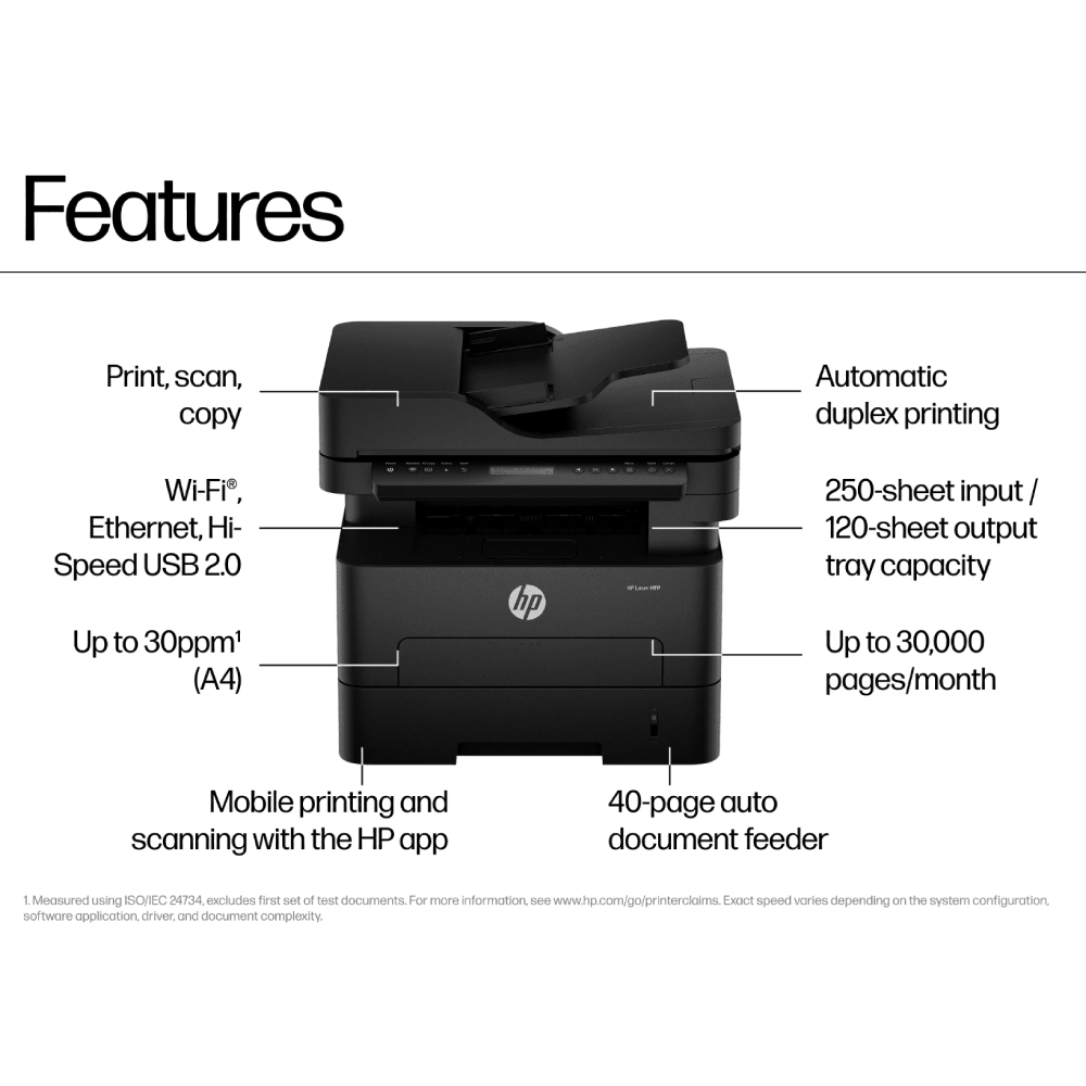 HP Black And White Laser Printer 323sdnw A4 Multi Function Print | Scan ...