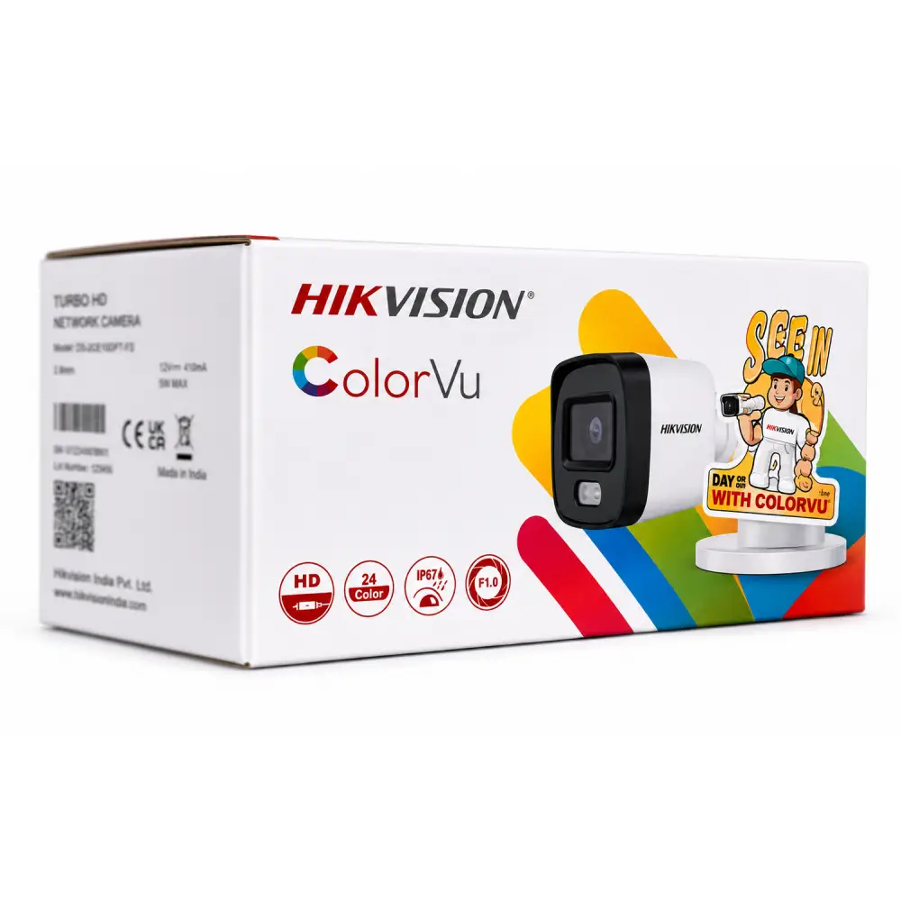 Hikvision 5MP ColorVu HD 3K Bullet Camera 3.6mm With Audio (2CE10KF0T-PFS)