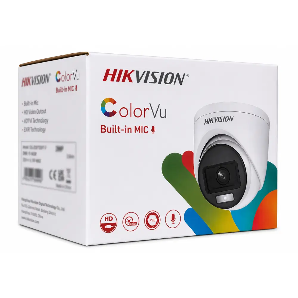 Hikvision 5MP ColorVu HD 3K Dome Camera 3.6mm With Audio (2CE70KF0T-PFS)