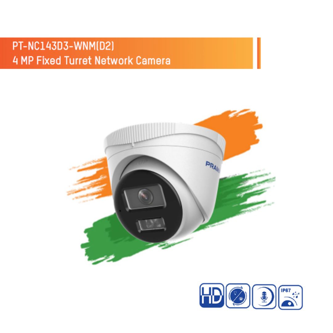 PRAMA IP DOME CAMERA 4MP HYBRID WITH MIC 2.8MM (143D3-WNM) view 2