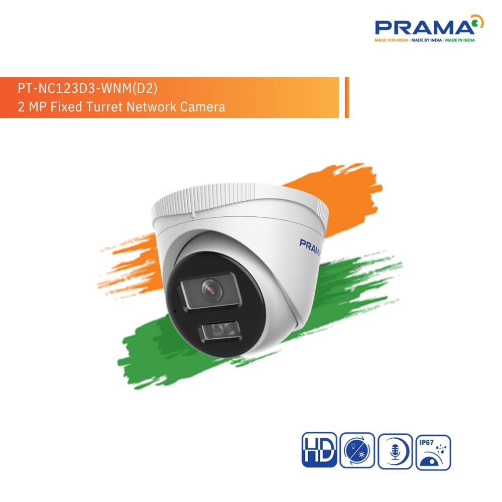 PRAMA IP DOME CAMERA 2MP HYBRID WITH MIC 2.8MM (123D3-WNM) view 2