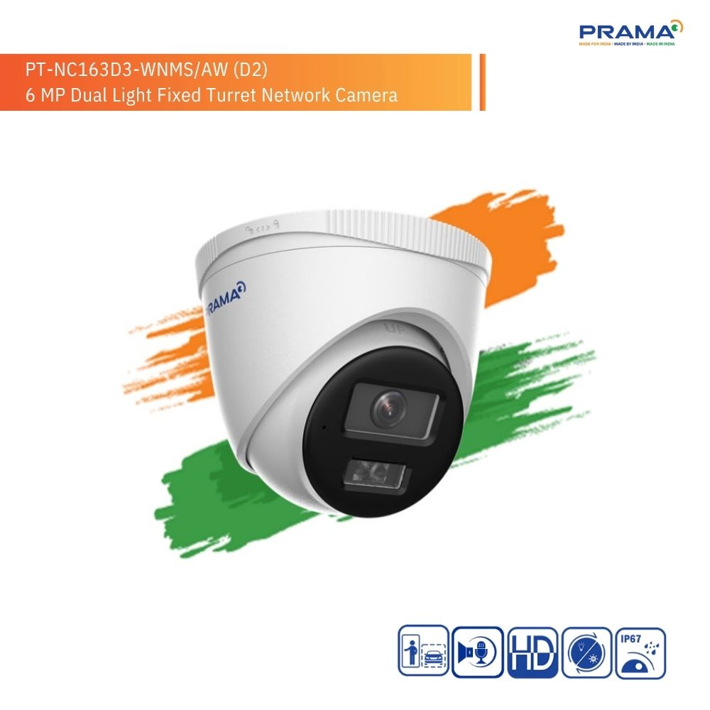 PRAMA IP DOME CAMERA 6MP HYBRID | SD Card Slot | Two Way Audio | 2.8mm (163D3-WNMS) view 2