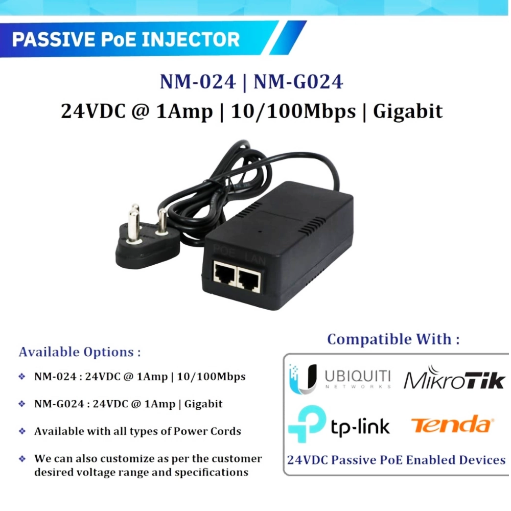 Netstar Poe Injector Passive 24v/1a 10/100 Mbps NM-024 view 3