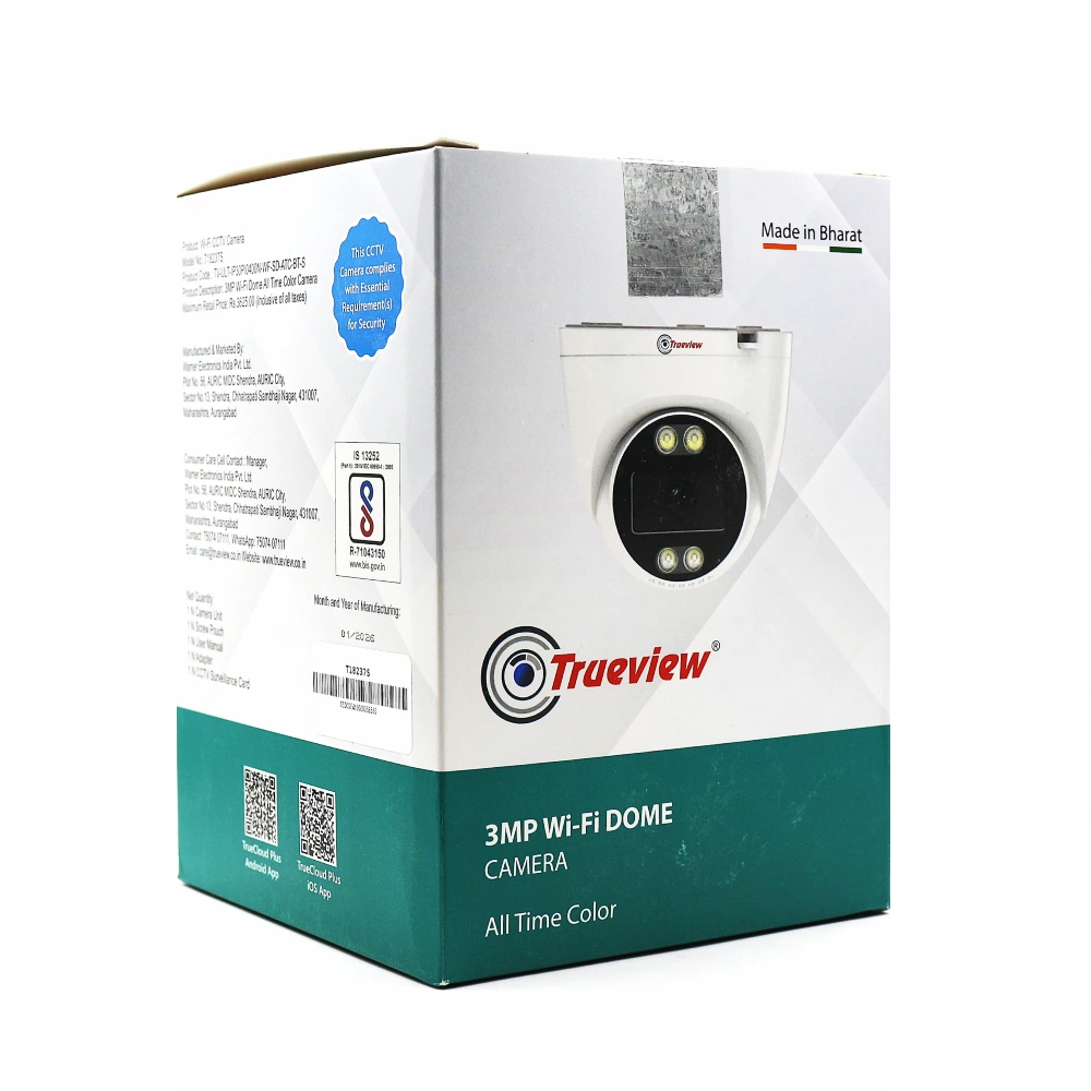 Trueview 3MP WiFi Dome Camera Night Colour with Two Way Audio T18237S